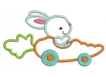 Stickmuster - Hasi im Auto